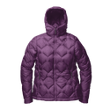 Purple quilted jacket on a white background