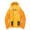 Orange jacket with a hood on a white background