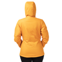 Yellow puffer jacket on a white background
