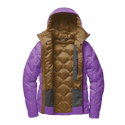 Purple and brown quilted jacket on a white background