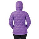 Purple quilted jacket on a white background