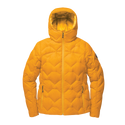 Yellow quilted jacket on a white background