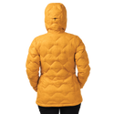 Yellow quilted jacket on a white background