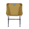 Brown camping chair with a logo on a white background
