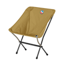 Brown camping chair with a logo on a white background