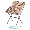 Folding chair with wood pattern and National Forest Foundation logo on a white background