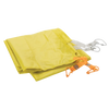 The Salt Creek 2 Footprint by Big Agnes Europe is a folded yellow tarp with reinforced corners, metal grommets, and orange and white securing straps—perfect as a tent floor or Big Agnes footprint—shown on a plain white background.