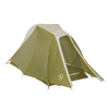 Green and beige tent with a visible brand logo on a white background