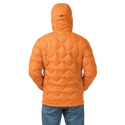 Orange quilted jacket on a white background