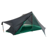 Camping tent with green interior on a white background