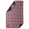 Multicolored quilt with a pattern on a white background