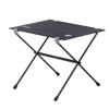 The Big Agnes Europe Woodchuck Camp Table is a compact, black folding table with crossed legs and a fabric top, shown against a plain white background.