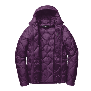 Purple quilted jacket on a white background