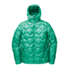 Mint Leaf Big Agnes Europe M’s Zetto UL Jacket in an ultralight hooded down design with diamond-patterned quilting and a front zipper.