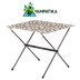 Portable folding table with patterned top on a white background, featuring Yampatika brand logo.