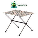 Portable folding table with colorful design on a white background, featuring Yampatika brand logo.