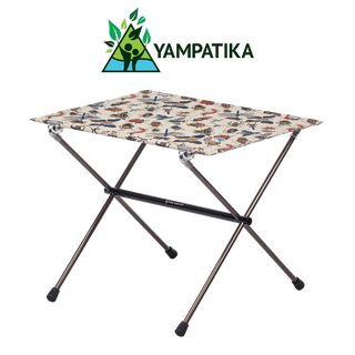 Portable folding table with colorful design on a white background, featuring Yampatika brand logo.