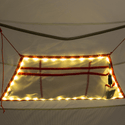 mtnGLO Tent Gear Loft Fijado a la Pared de la Tienda Con Luces Encendidas